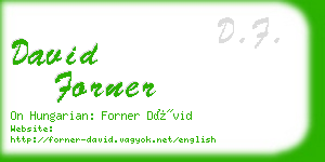 david forner business card